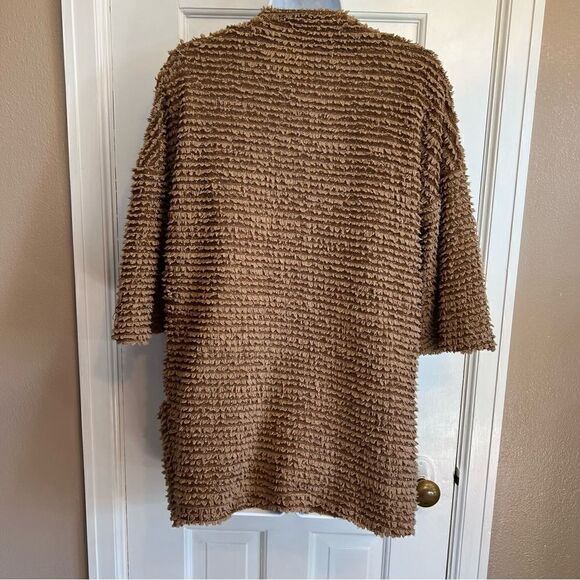 Teddy Bear Tan Sweater with pockets Small - Picture 4 of 11